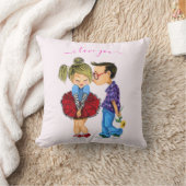かわいいロマンチックなカップル枕 クッション (ブランケット)