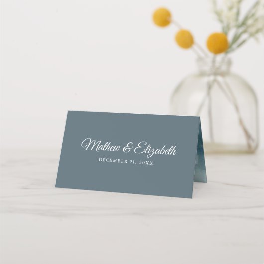 かわいいロマンチックなカップル結婚ペンギン プレイスカード (裏面)