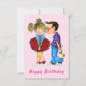 かわいいロマンチックなカップル誕生日カード (裏面)