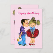 かわいいロマンチックなカップル誕生日カード (正面/裏面)