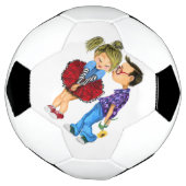 かわいいロマンチックなカップル – 愛 – バレンタインデーキス サッカーボール (回転)