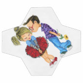 かわいいロマンチックなカップル – 愛 – バレンタインデーキス サッカーボール (フラット)