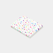 かわいいロマンチックなカラフルハートイラストレーションパターン ポストイット (アングル)