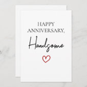 かわいいロマンチックなハッピーアニバーハンサム シーズンカード (正面/裏面)