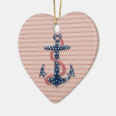 かわいいロマンチックなバレンタインハートいかり セラミックオーナメント (左)