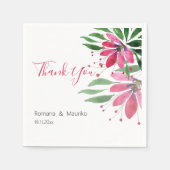 かわいいロマンチックなピンクの蓮の水のカラーアート スタンダードカクテルナプキン (正面)