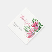 かわいいロマンチックなピンクの蓮の水のカラーアート スタンダードカクテルナプキン (角)