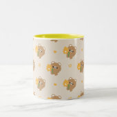 かわいいロマンチックなブラウンベア ツートーンマグカップ (中央)