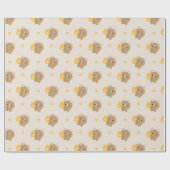 かわいいロマンチックなブラウンベア ラッピングペーパー (フラット)