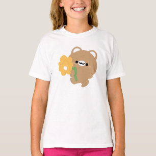 かわいいロマンチックなブラウンベア Tシャツ