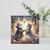 かわいいロマンチックなマウスカップル愛の詩バレンタイン シーズンカード (スタンド正面)