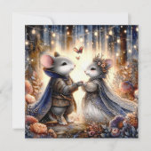 かわいいロマンチックなマウスカップル愛の詩バレンタイン シーズンカード (正面)