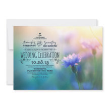 かわいいロマンチックなワイルドフラワーの結婚式招待状
