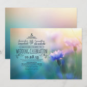 かわいいロマンチックなワイルドフラワーの結婚式招待状 招待状 (正面/裏面)