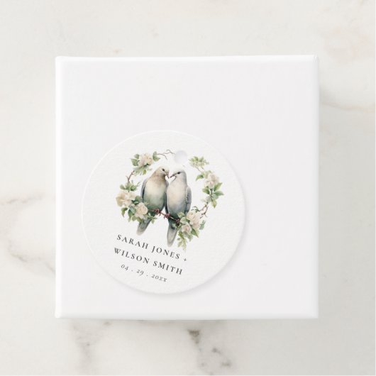 かわいいロマンチックな愛の鳥の植物性リース結婚ズ フェイバータグ (インサイチュ)