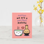 かわいいロマンチックな抹茶ティー描画バレンタインデー カード (黄色い花)