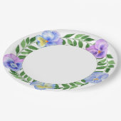 かわいいロマンチックな水の色の花誕生日紙Pl ペーパープレート (アングル)