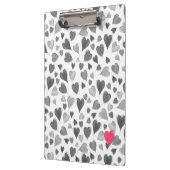 かわいいロマンチックな灰色のピンクの手描きハート クリップボード (左)