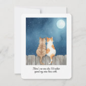 かわいいロマンチックな猫のバレンタインカード 真実の愛のための シーズンカード (正面)