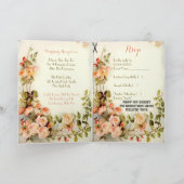 かわいいロマンチックな結婚式招待状の封印と送信 招待状 (内部)