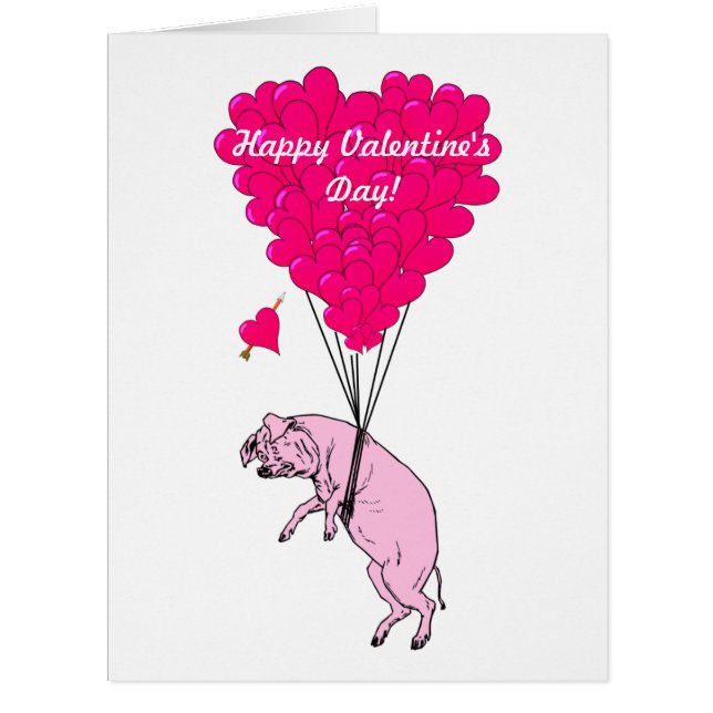 かわいいロマンチックな豚のバレンタインデー (正面)