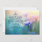 かわいいロマンチックな野草の結婚式招待状 招待状 (正面)