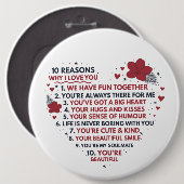 かわいいロマンチックな10の理由はバレンタインデーを愛する 缶バッジ (正面&裏面)