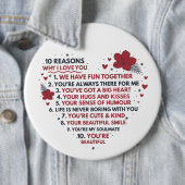 かわいいロマンチックな10の理由はバレンタインデーを愛する 缶バッジ (インサイチュ)