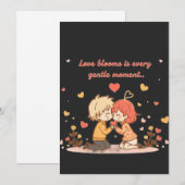 かわいいロマンチックアニメカップル - ラブモーメント シーズンカード (正面/裏面)