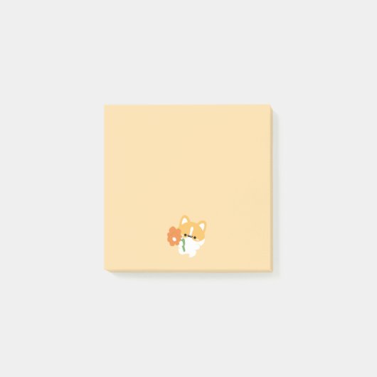 かわいいロマンチックコーギー ポストイット (正面)