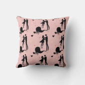 かわいいロマンチックピンク カップル スロー枕 クッション (裏面)