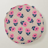 かわいいロマンチックフローラデザイン ラウンドクッション (裏面)