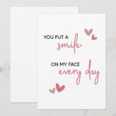 かわいいロマンチックミニマルハッピーアニバーサリー愛 シーズンカード (正面/裏面)