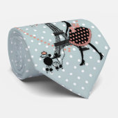 かわいいロマンチックヴィンテージガール歩くフランスのプードル ネクタイ (ロール)