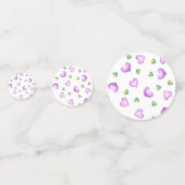 かわいいロマンチック紫ハートバレンタインデー コンフェッティ (正面)