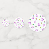 かわいいロマンチック紫ハートバレンタインデー コンフェッティ (裏面)