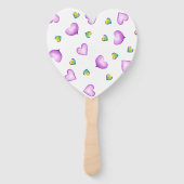 かわいいロマンチック紫ハートバレンタインデー ハンドファン (裏面)