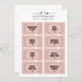 かわいいロマンチック記念日プリント可能なラブクーポン 招待状 (正面/裏面)