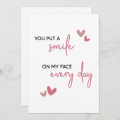 かわいいロマンチック ミニマル ハッピーアニバーサリー ラブ シーズンカード (正面/裏面)