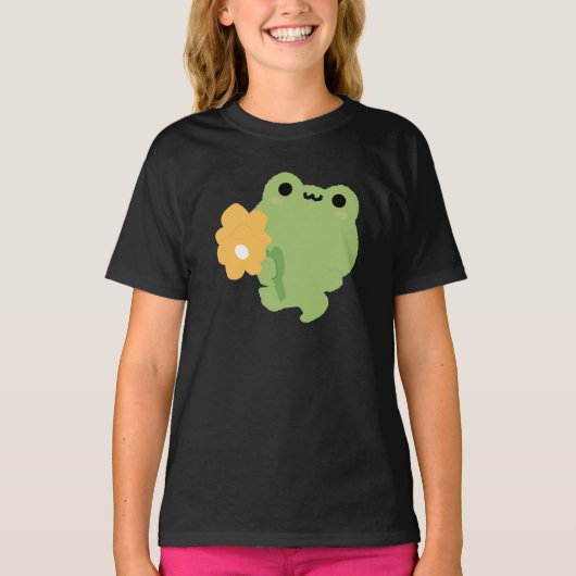 かわいいロマンティックなカエル Tシャツ (正面)