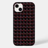 かわいいロマンティックなピンクのリボンと赤いハート Case-Mate iPhoneケース (裏面)