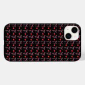 かわいいロマンティックなピンクのリボンと赤いハート Case-Mate iPhoneケース (裏面 (横))