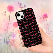 かわいいロマンティックなピンクのリボンと赤いハート Case-Mate iPhoneケース