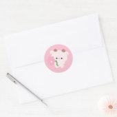 かわいいロマンティックカウ ラウンドシール (封筒)