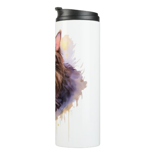 かわいいロングヘアタブビーキャットウォーターイラストレーション タンブラー (回転右)