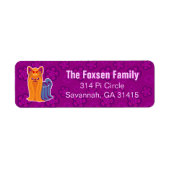 かわいいロングヘアヨークシャーテリア漫画犬 ラベル (正面)