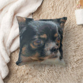 かわいいロングヘアーチワワアートワークスクエア クッション (ブランケット)