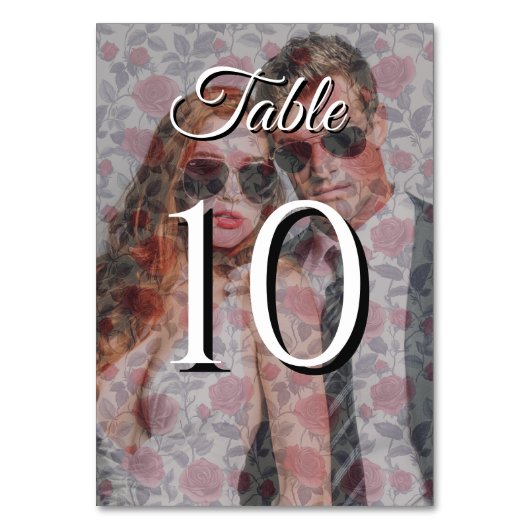 かわいいローズウェディングテーブルナンバー テーブルナンバー (正面)