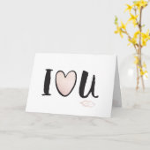 かわいいローズゴールド ハート あなたが好き バレンタインデー カード (黄色い花)