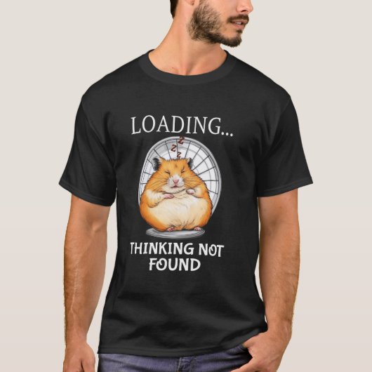 かわいいローディング寝てるハムスター思考 Tシャツ (正面)